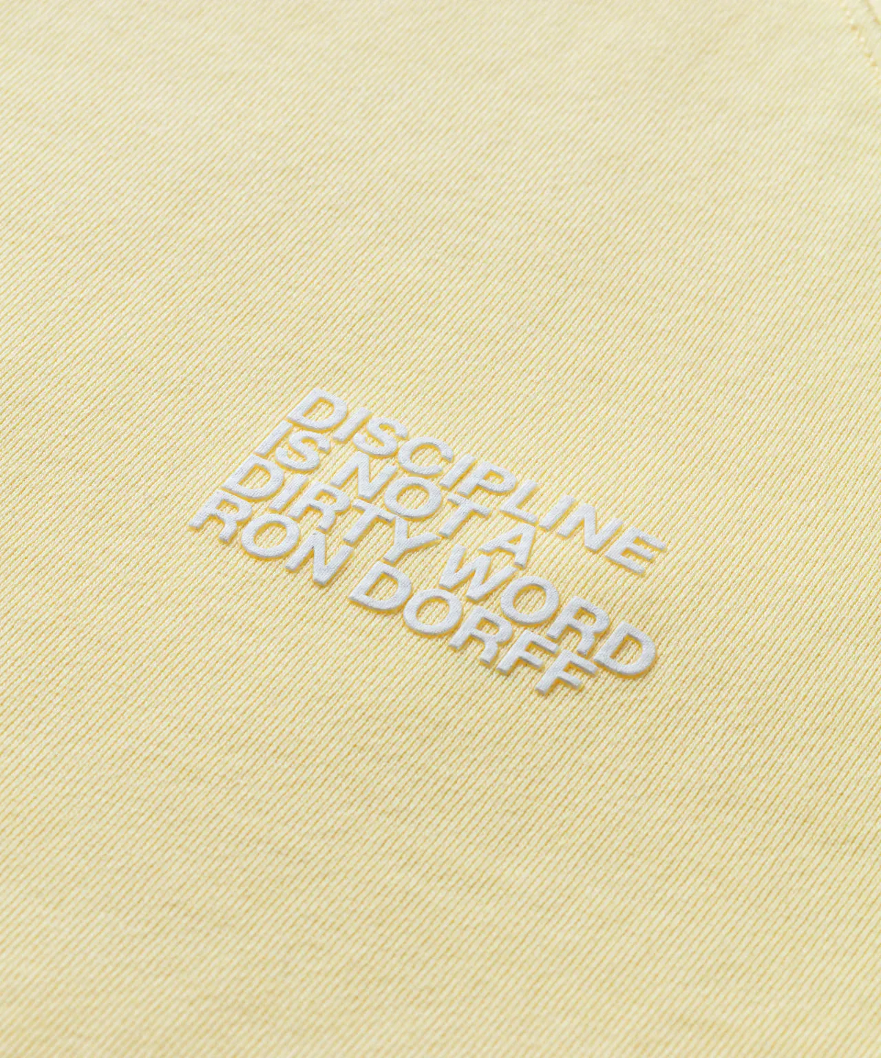 Organic Cotton Sleeveless T-Shirt "DISCIPLINE": Scandi Yellow